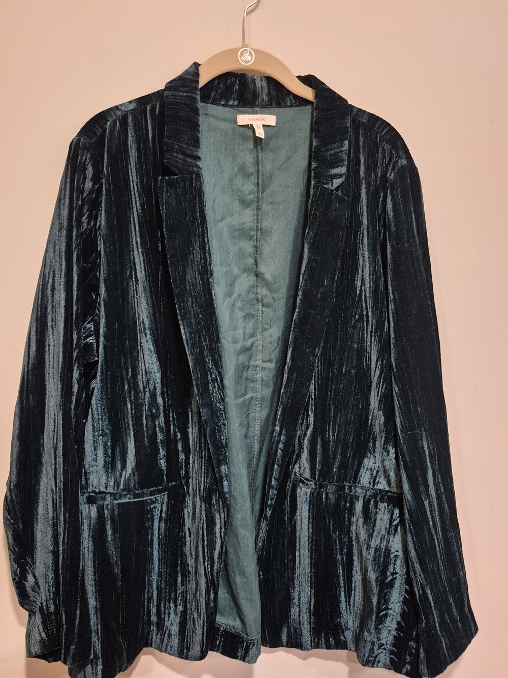 Maurices Crushed Velvet Open Front Blazer - Deep Green